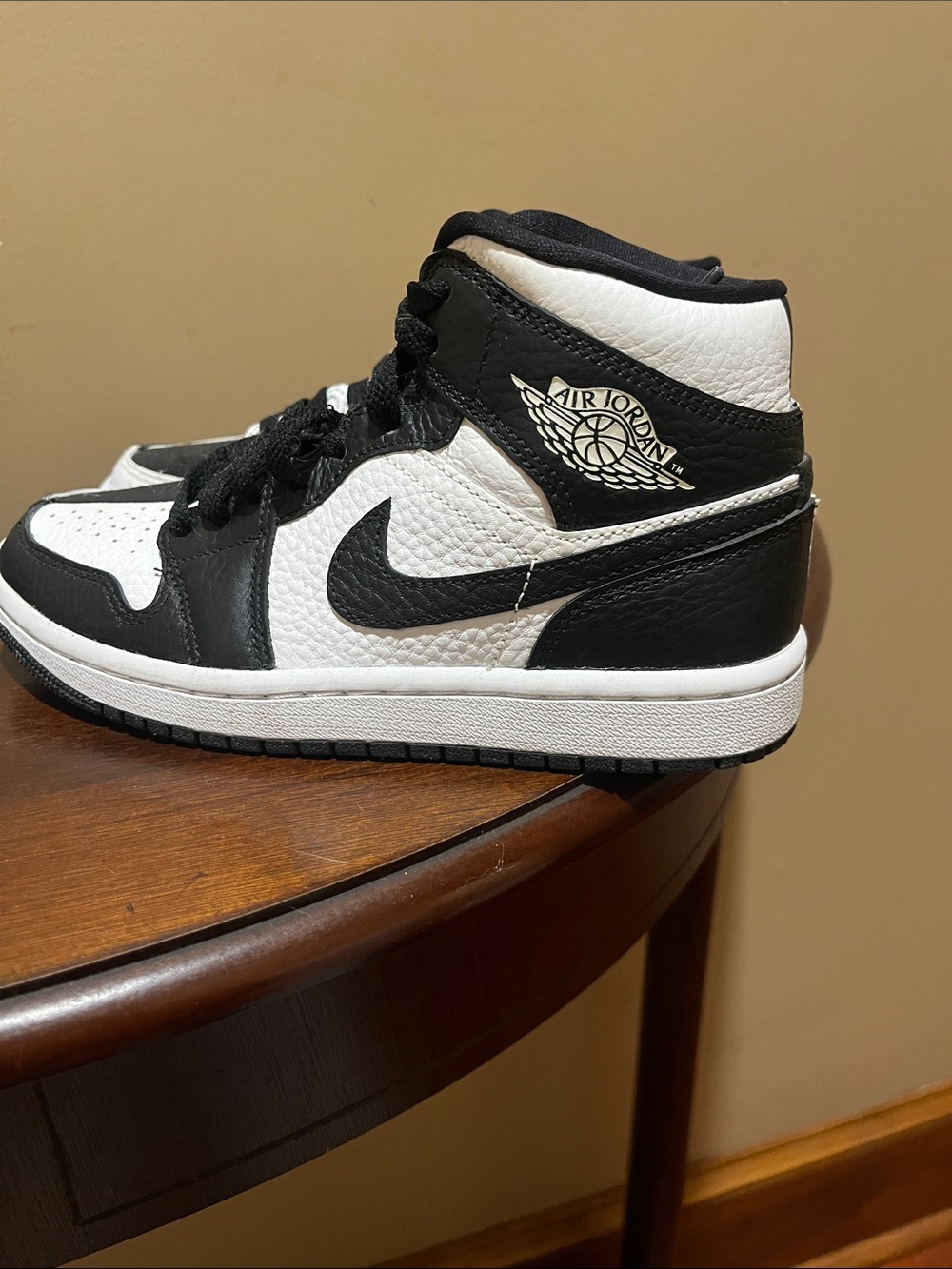 Jordan Kids Black and White Mid-Top Sneakers